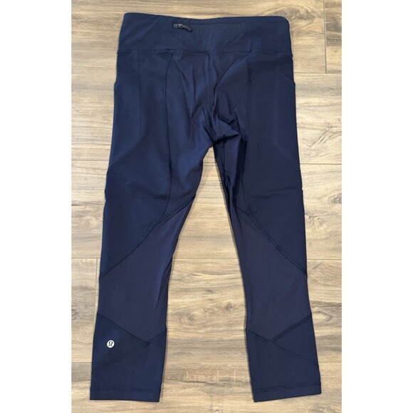 Lululemon Pants Womens  Black Pace Rival Crop Full On Luxtreme 22" W6F41S SZ 6 - Picture 1 of 12